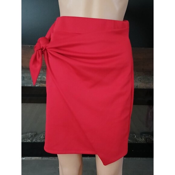 Love Dresses & Skirts - Love Women's MEDIUM Red Tie Wrap Mini Skirt Sexy Clubbing Party Dancing City Fun